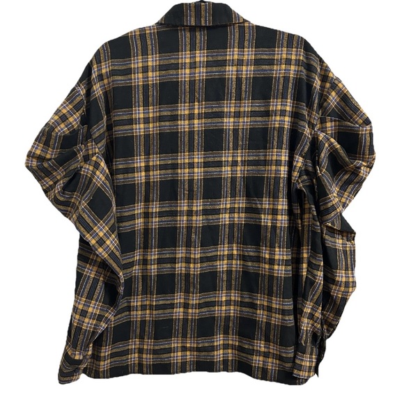 Missguided Extreme Oversized Volume Sleeve Women’s Size 6 Button Up Top Flannel - Picture 7 of 7